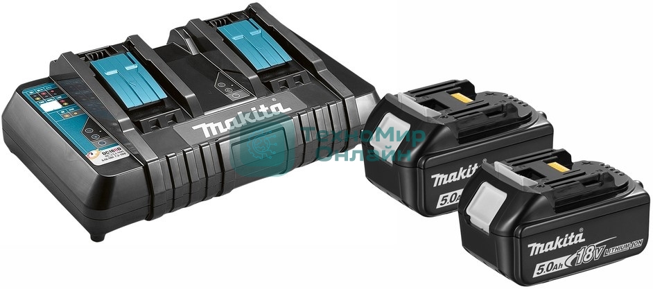 Аккумулятор+з\у Makita 191L75-3DC18RD-1шт+BL1850B-2шт,18В,5.0А·ч,Li-ion,кор