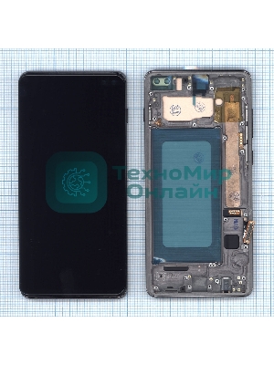 Дисплей для Samsung Galaxy S10 Plus SM-G975F в сборе с тачскрином и рамкой TFT черный (без сканера)