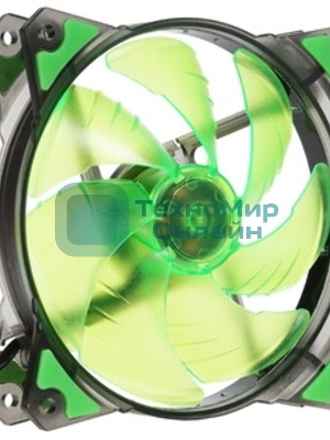Вентилятор для корпуса Crown CMCF-12025S-1222 черный/зеленый, 120 мм, 1650 об/мин, 28 дБ, 3 pin