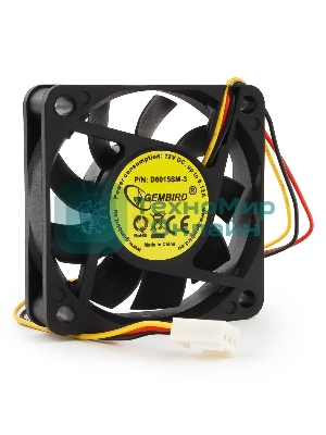 Вентилятор для корпуса Gembird черный, 60 мм, 4000 об/мин, 25 дБ, 3 pin