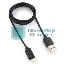 Кабель USB Гарнизон GCC-USB2-AP2-1M AM/Lightning, для iPhone5/6/7, IPod, IPad, 1м, черный, пакет