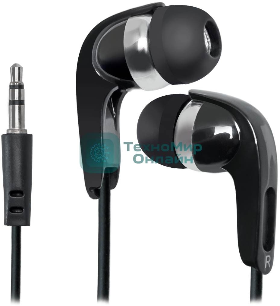 Наушники проводные Defender Basic 610 черный, внутриканальные, Jack 3.5 мм