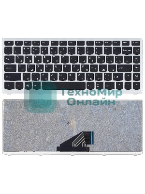 Клавиатура для ноутбука Lenovo IdeaPad U310 черная с серой рамкой