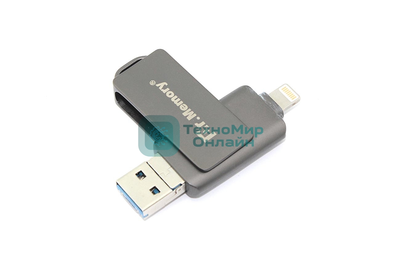 Флешка USB Dr. Memory 051, 8Gb, USB 3.0/USB Type-C, R/W 120/70, серый