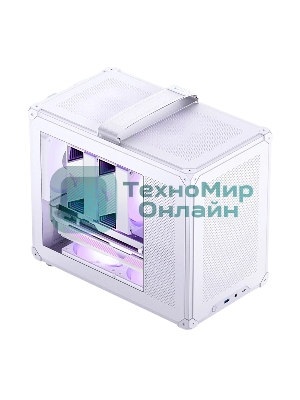 Компьютерный корпус без блока питания JONSBO C6 MAX Handle, Mini-Tower, TG, no fan, 1xUSB-A 3.0 + 1xUSB-C 3.1, mATX, mITX белый