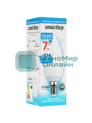 Лампа светодиодная Smartbuy 7W/6000/E14 (SBL-C37-07-60K-E14)