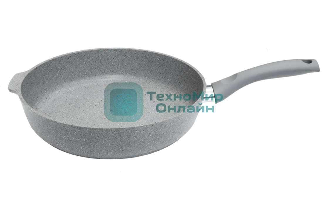 Сковорода 280/65мм с ручкой, АП (светлый мрамор) СМС281а