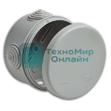 Рувинил 67025 Тусо.Коробка расп. для о/п, D = 80 мм, Н = 50 мм, 4 ввода, IP55 (св.-серая)