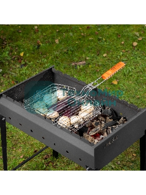 Решетка гриль Camping Palisad 305х235х55 мм объемная хромир.