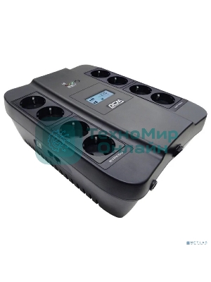 Источник бесперебойного питания Powercom SPIDER, Интерактивная, 900 ВА/540 Вт, Tower, Schuko, LCD, Serial+USB, USB