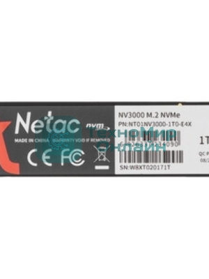 Накопитель SSD Netac NV3000, 1Tb, PCIe 3.0 x4, M.2 2280, NVMe, R/W 3100/2100