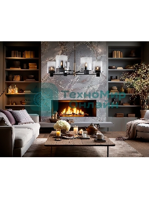 Люстра Ambrella light LH57041/6 BK/DBS/SM черный/темная латунь/дымчатый E14/6 max 40W D690*690