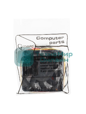 Вентилятор для корпуса Gembird черный, 60 мм, 4000 об/мин, 25 дБ, 3 pin