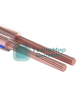 Кабель акустический Rexant 2х1,50 мм², прозрачный BLUELINE, мини-бухта 20 м