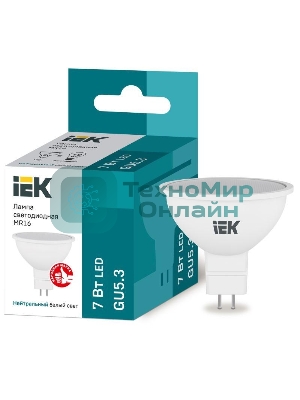 Лампа cветодиодная IEK LLE-MR16-7-230-40-GU5 ECO MR16 софит 7Вт 230В 4000К GU5.3