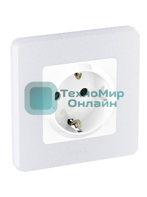Розетка 2К+З со шторками немецкий стандарт 16А 250 В белый