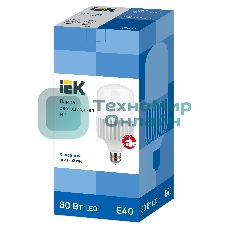 Лампа светодиодная IEK LLE-HP-80-230-65-E40 HP 80Вт 230В 6500К E40