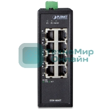 Коммутатор для монтажа в DIN рейку PLANET Technology ISW-800T IP30 Compact size 8-Port 10/100TX Fast Ethernet Switch (-40~75 degrees C)