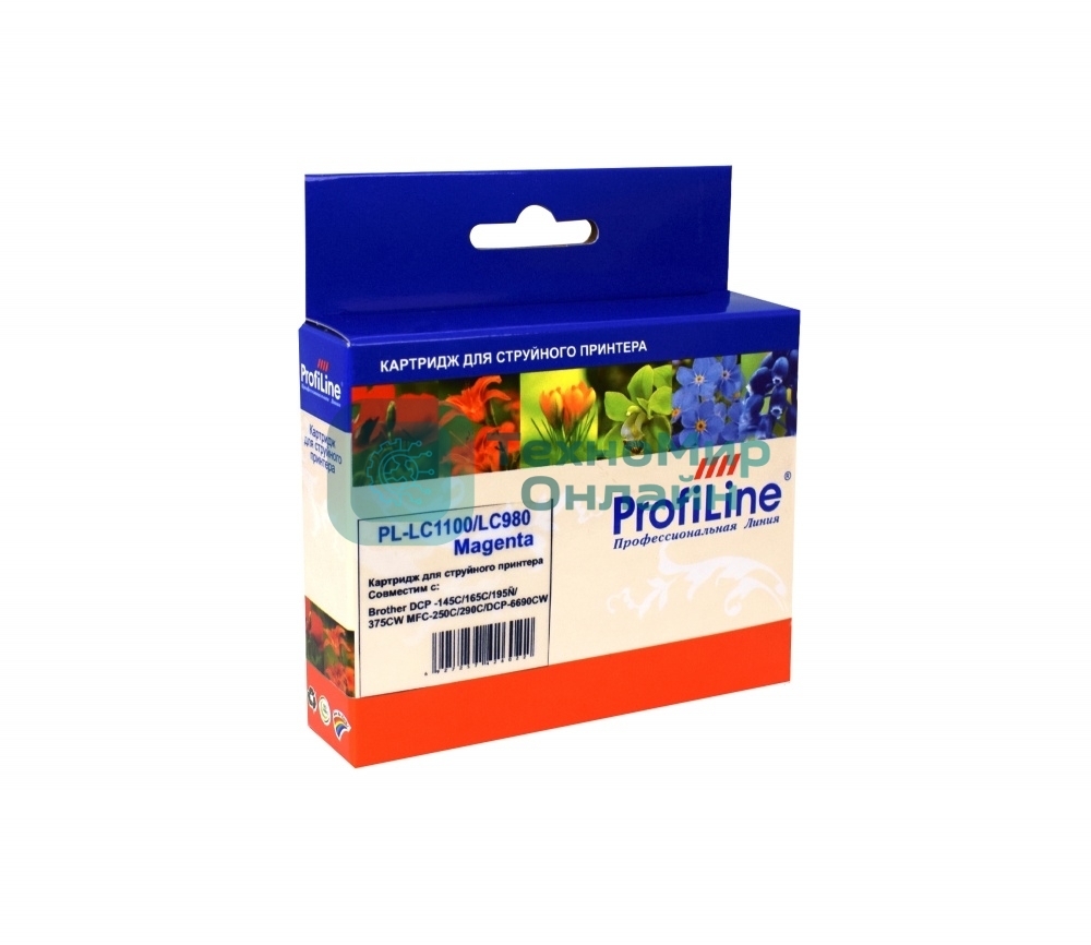 Картридж струйный для принтеров Brother PL-LC1100/LC980M DCP -145C/165C/195С/375CW MFC-250C/290C/DCP-6690CW Magenta водн ProfiLine