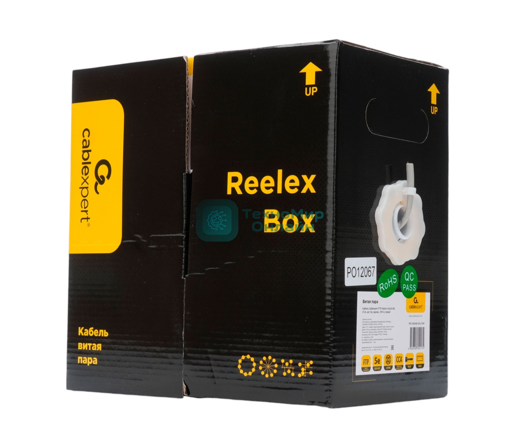 Кабель Cablexpert FPC-5004E-SOL/100, FTP indoor 4x2x0.48, CCA, кат.5е, однож., 100м, box, серый