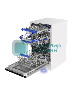 Встраиваемая посудомоечная машина Maunfeld MLP-083I, черный, 44.8 см, 10 компл., 49 дБ, класс A++