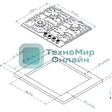 Газовая варочная панель Kuppersberg FS 610 C Bronze, газ, Classic, 61 см, автоматический электроподжиг, газ-контроль, SABAF конфорки, чугунные решетки, цвет бежевый, цвет фурнитуры бронзовый