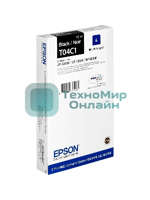 Картридж струйный Epson T04C (C13T04C140) черный (2900 стр.) для WF-C8190DW/WF-C8690DWF