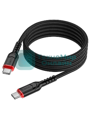 Кабель USB2.0 Hoco Type-C/Type-C, 3А, 60Вт, X59, 1м, черный, коробка