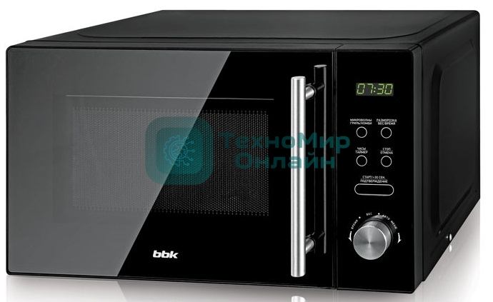 Микроволновая печь BBK 20MWG-732T/B-M черный, 20 л, 700 Вт, переключатели - кнопки, поворотный механизм