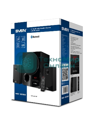 Акустическая система 2.1 SVEN MS-2080/70 Watt/~220V 50Hz/FM-тюнер, USB/SD, дисплей/BLUETOOTH/ПДУ/Black