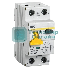 Выключатель автоматический дифференциального тока 2п (1P+N) C 16А 30мА тип A 6кА АВДТ-32 IEK MAD22-5-016-C-30