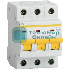 Выключатель автоматический модульный 3п B 16А 4.5кА ВА47-29 IEK MVA20-3-016-B