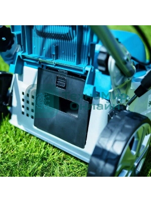 Газонокосилка Makita ELM4121 1600Вт,41см,7уровн,20\75мм,50л,14.5кг,кор,сталь,2Cut,инд заполнения,мульчирование