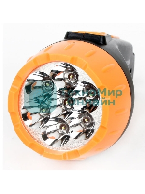 Фонарь LED 3807 (аккум 220В черный/жел. 7 LED; 2 режима SLA пласт. короб) Ultraflash 9216
