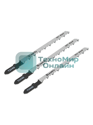 Полотна для электролобзика Matrix по дереву, 3 шт. T244D, 75 x 4мм, HCS