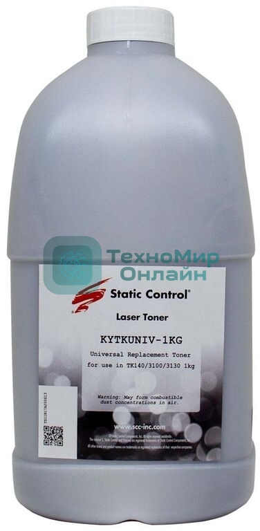 Тонер Static Control KYTKUNIV-10KG черный флакон 10000гр. для принтера Kyocera TK-120/130/140/160/170/1130/1140/3100/3110/3120/3130/4105/435