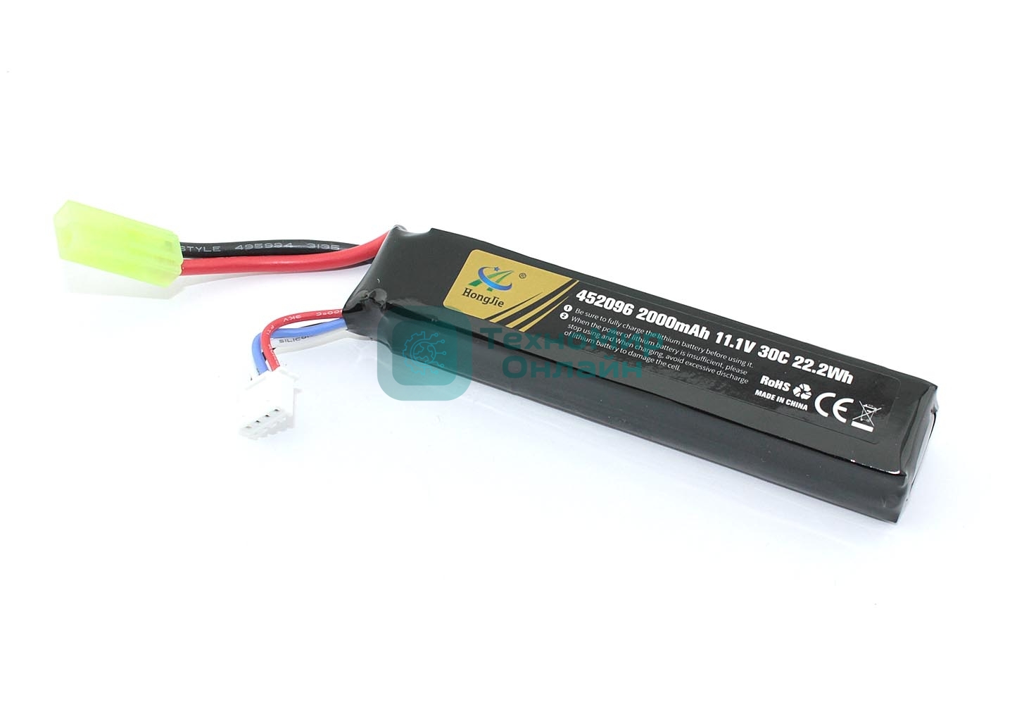 Портативный аккумулятор Li-Pol 11.1v 452096 2000mah разъем mini Tamiya plug