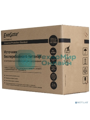 Источник бесперебойного питания ExeGate SpecialPro UNB-2200.LED.AVR.EURO.RJ.USB 2200VA/1300W, LED, AVR, 4 евророзетки, RJ45/11, USB, черный