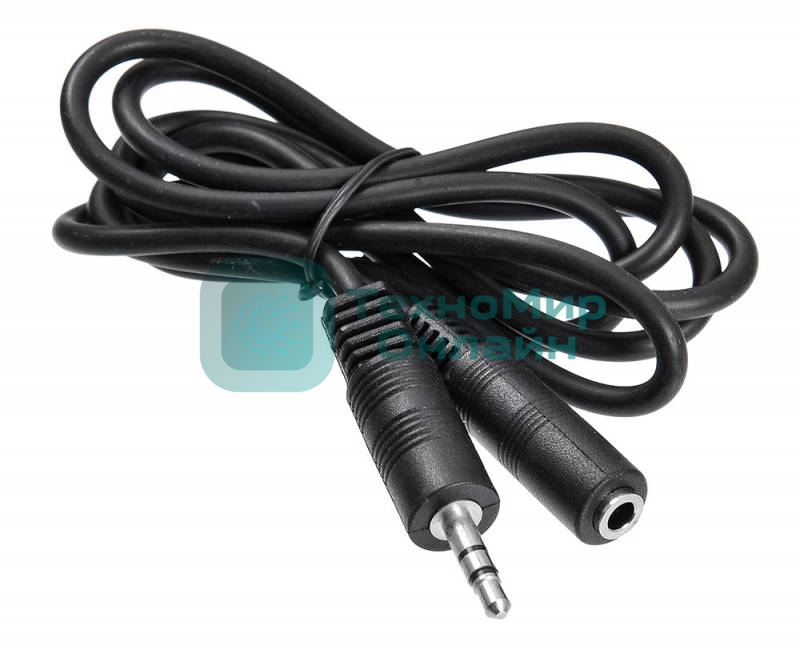 Кабель-удлинитель аудио Buro BAAC003-1 Jack 3.5 (m)/Jack 3.5 (f) 1м. черный
