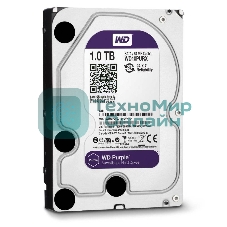 Жесткий диск Western Digital 1Tb Purple, SATA III 5400rpm, 64Mb 3.5