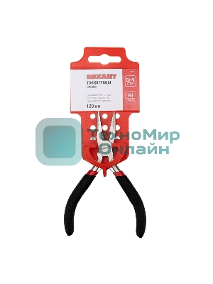 Тонкогубцы Rexant мини 120 мм никелированные, авторазжим, обливные рукоятки