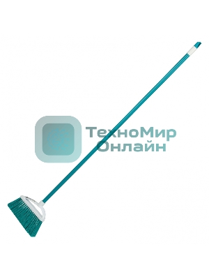 Щетка Home Palisad пластмасс. для подмет. пола, премиум, 23 см, c черенком, 120 см, бирюз. щетина