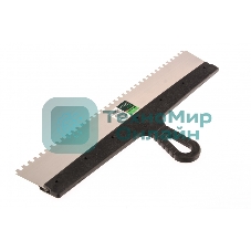 Шпатель из нержавеющей стали Сибртех 450 мм, зуб 6х6 мм, пластмассовая рукоятка