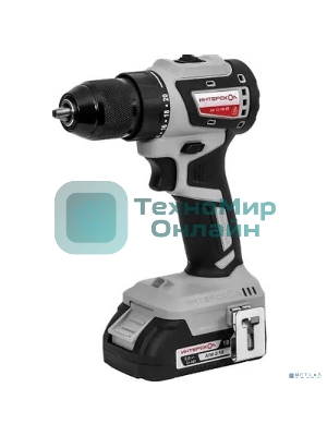 Дрель-шуруповерт ИНТЕРСКОЛ ДА-13/18В 50 КОМБИ, 18 В, 2 Ач, 50 Нм, бесщеточный