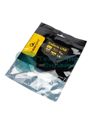 Кабель USB2.0 Cablexpert CC-USB2-AMCM-66W-1.8M-W, AM/Type-C, 6A, 66Вт, QC3.0, 1.8м, медь, белый, пакет