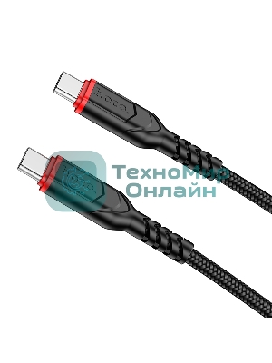 Кабель USB2.0 Hoco Type-C/Type-C, 3А, 60Вт, X59, 1м, черный, коробка