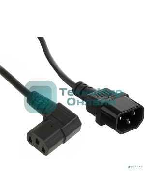 Кабель питания ExeGate Power EC-1P (C13 угловой->C14, VDE-250V-3*1.0мм2, медь, черный, 16A, 1 м)
