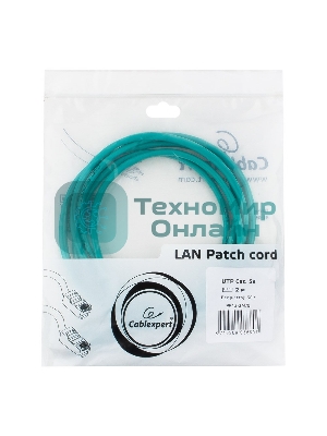Патч-корд UTP Cablexpert кат.5e, 2м, литой, многожильный (зеленый)