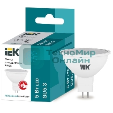 Лампа cветодиодная IEK LLE-MR16-5-230-40-GU5 ECO MR16 софит 5Вт 230В 4000К GU5.3
