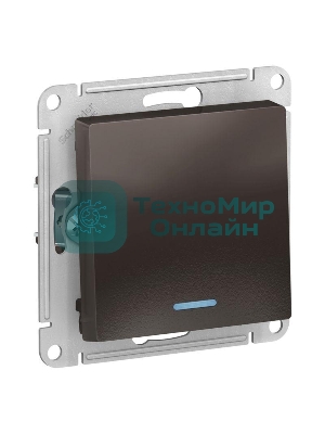 Механизм выключателя 1-кл. AtlasDesign с подсветкой (сх.1а) 10АХ мокко SchE ATN000613